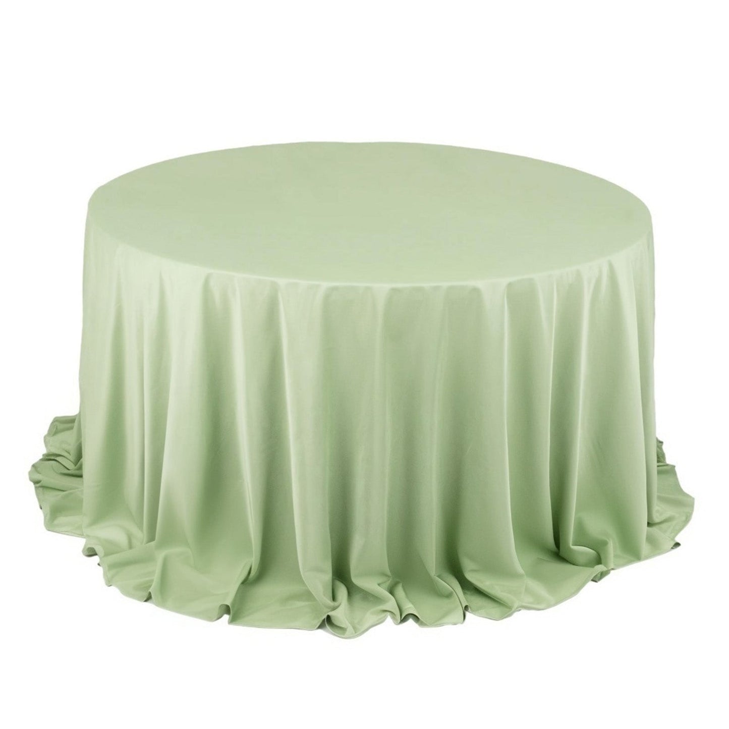 Scuba Round 132" Tablecloth Sage Green - Wrinkle Free & Stain Resistant Seamless Table Cover