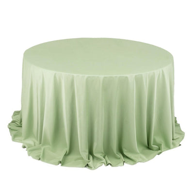 Scuba Round 132" Tablecloth Sage Green - Wrinkle Free & Stain Resistant Seamless Table Cover