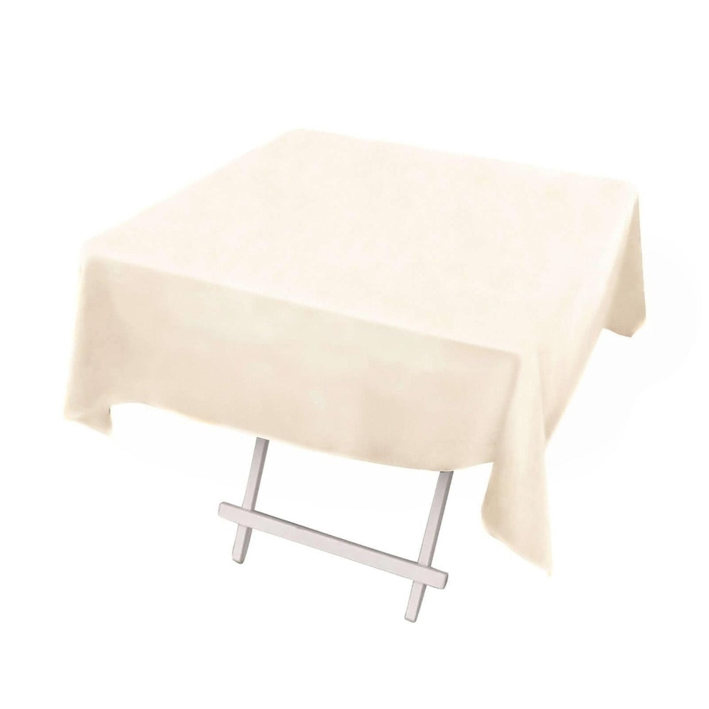 Scuba Square 54"x54" Tablecloth Beige - Wrinkle Free & Stain Resistant Table Cover