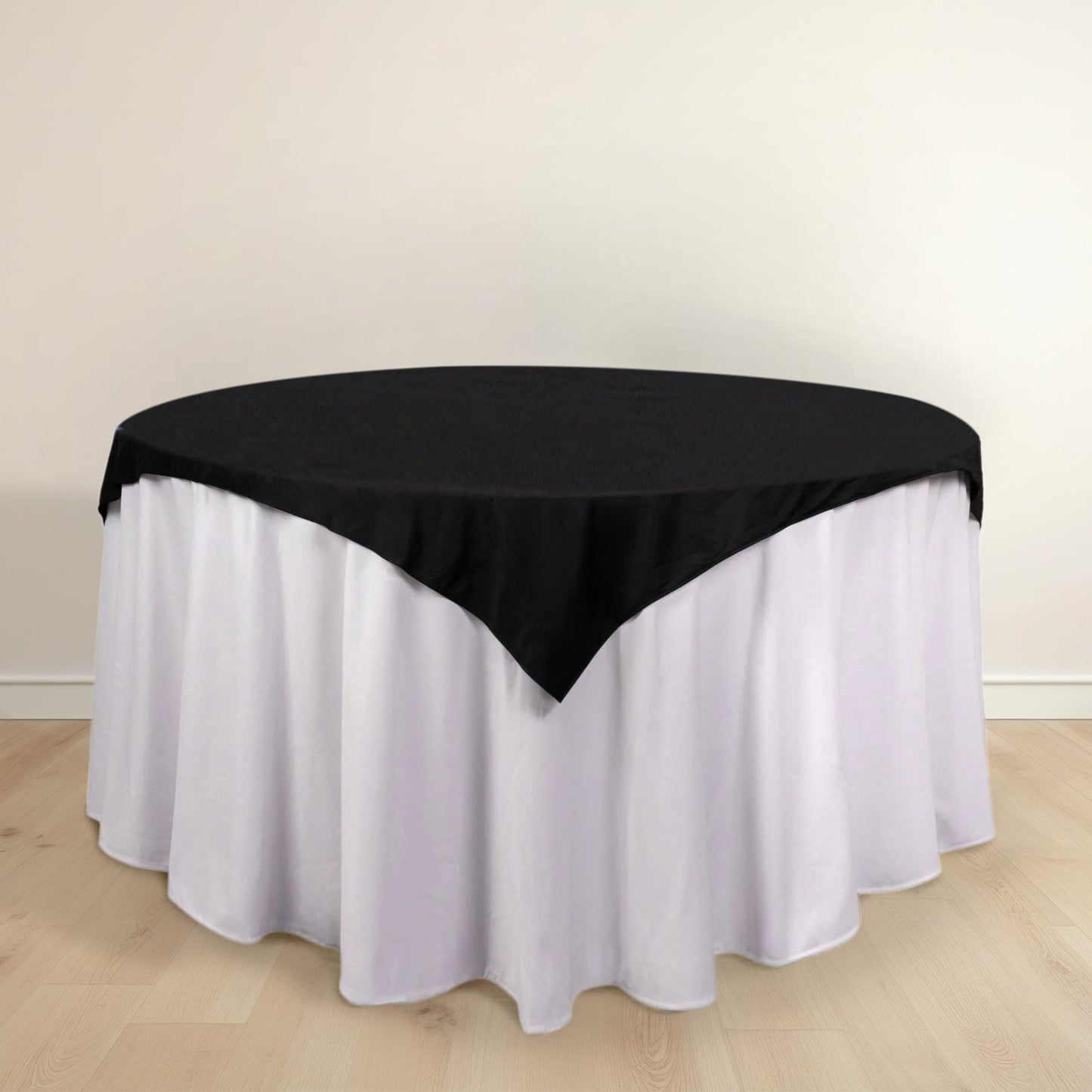 Scuba 54"x54" Table Overlay Square Tablecloth Black - Wrinkle Free & Stain Resistant Table Cover
