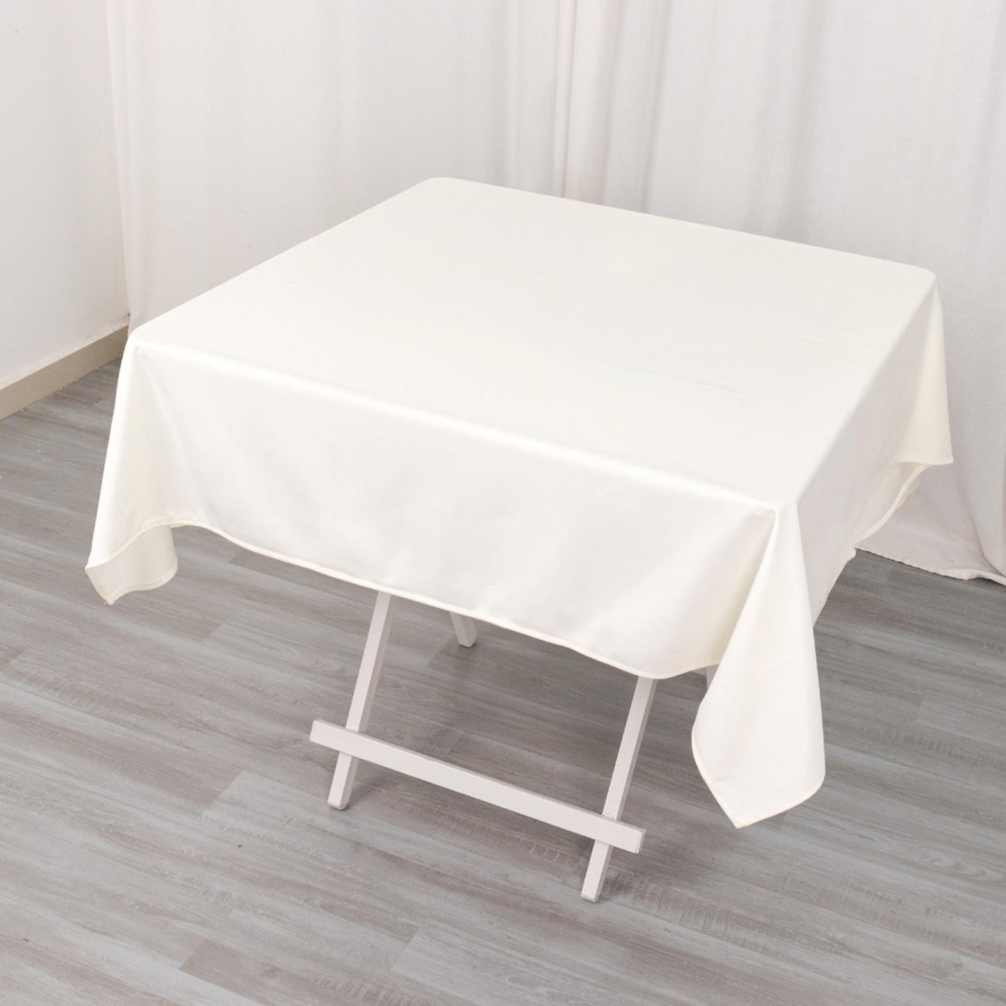 Scuba Square 54"x54" Tablecloth Ivory - Wrinkle Free & Stain Resistant Table Cover