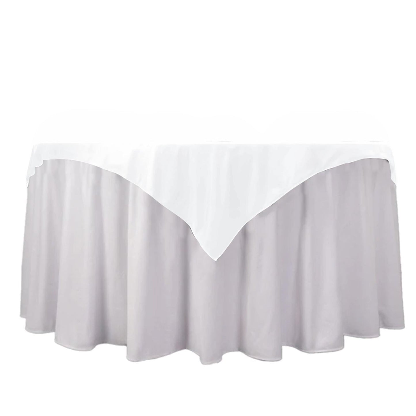 Scuba 54"x54" Table Overlay Square Tablecloth White - Wrinkle Free & Stain Resistant Table Cover