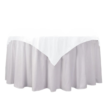 Scuba 54"x54" Table Overlay Square Tablecloth White - Wrinkle Free & Stain Resistant Table Cover