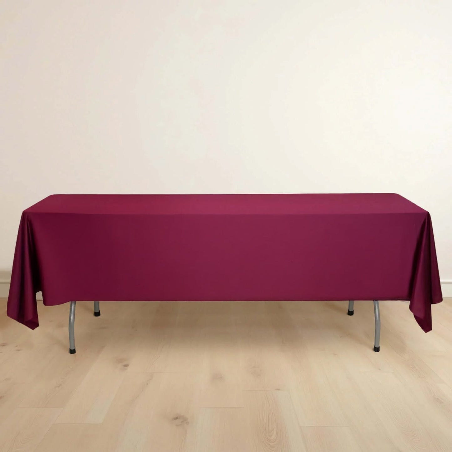 Scuba Rectangular 60"x102" Tablecloth Burgundy - Wrinkle Free & Stain Resistant Table Cover