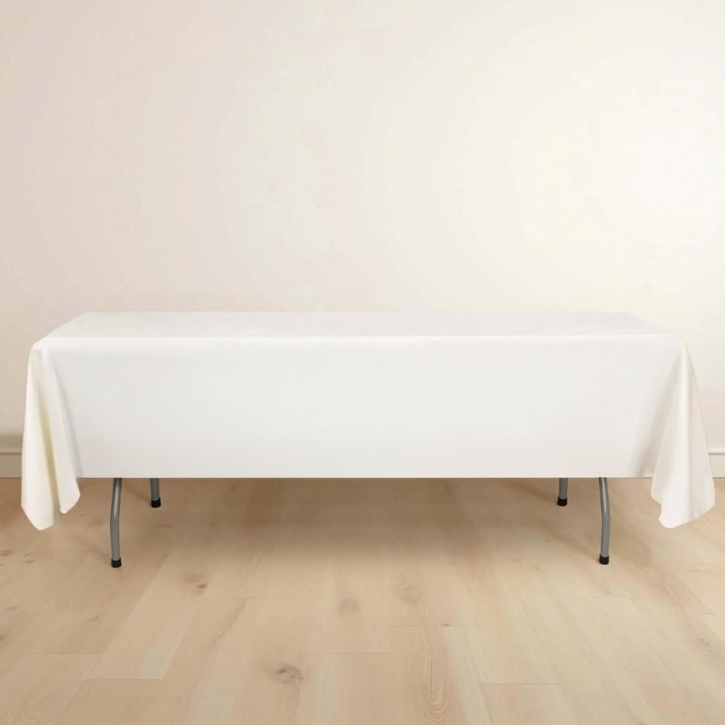Scuba Rectangular 60"x102" Tablecloth Ivory - Wrinkle Free & Stain Resistant Table Cover