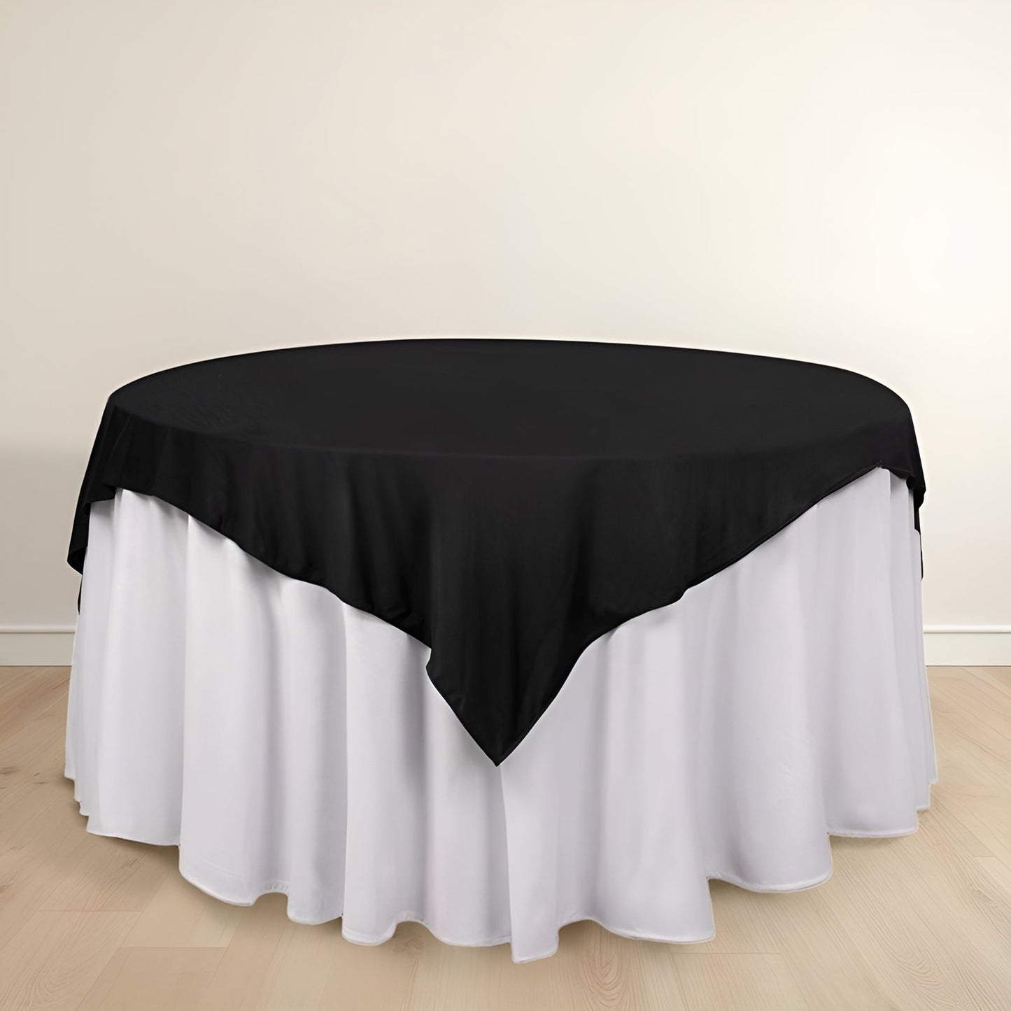 Scuba 70"x70" Table Overlay Square Tablecloth Black - Wrinkle Free & Stain Resistant Table Cover