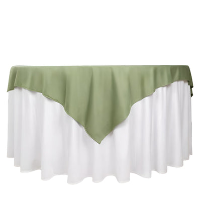 Scuba 70"x70" Table Overlay Square Tablecloth Dusty Sage Green - Wrinkle Free & Stain Resistant Table Cover