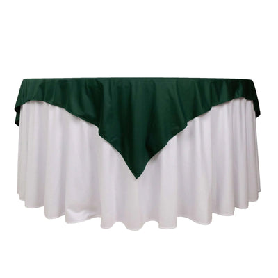 Scuba 70"x70" Table Overlay Square Tablecloth Hunter Emerald Green - Wrinkle Free & Stain Resistant Table Cover