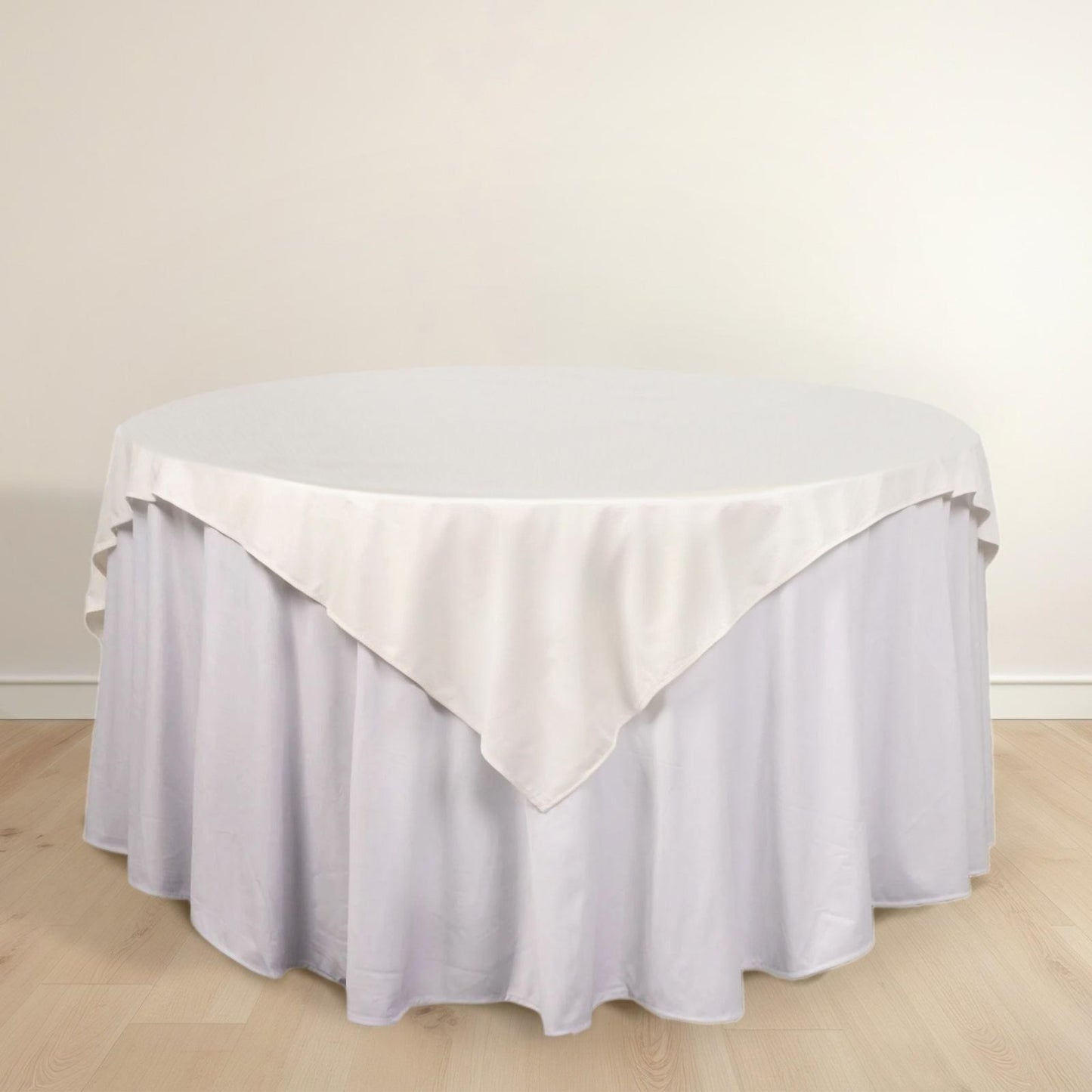 Scuba 70"x70" Table Overlay Square Tablecloth Ivory - Wrinkle Free & Stain Resistant Table Cover