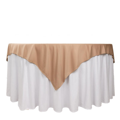 Scuba 70"x70" Table Overlay Square Tablecloth Nude - Wrinkle Free & Stain Resistant Table Cover