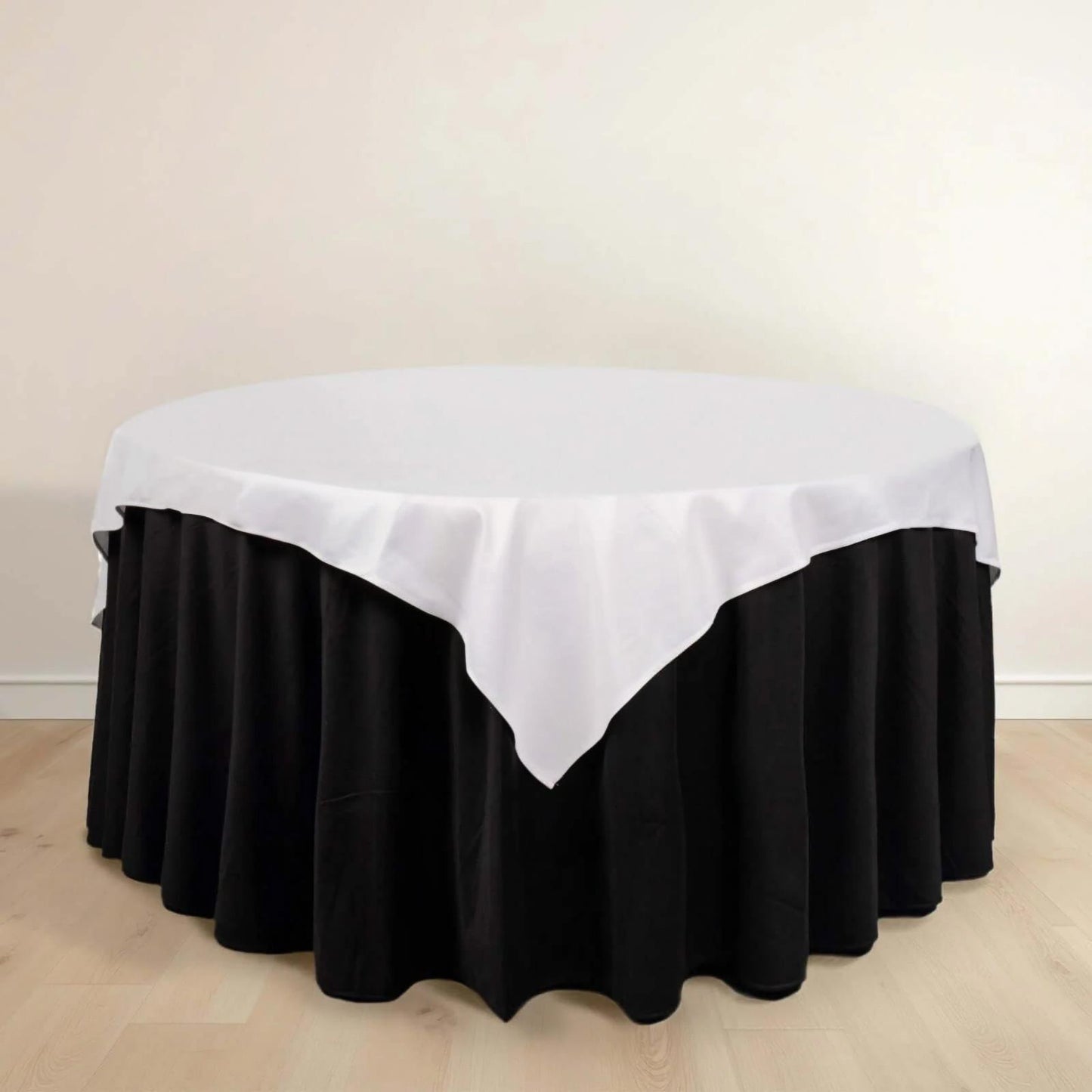 Scuba 70"x70" Table Overlay Square Tablecloth White - Wrinkle Free & Stain Resistant Table Cover for Weddings and Banquets