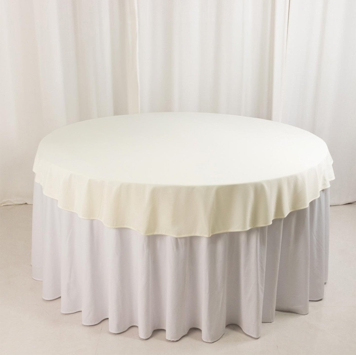 Scuba Round 70" Tablecloth Ivory - Wrinkle Free & Stain Resistant Table Cover