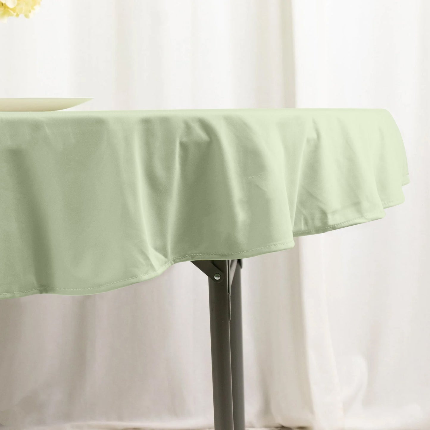 Scuba Round 70" Tablecloth Sage Green - Wrinkle Free & Stain Resistant Table Cover