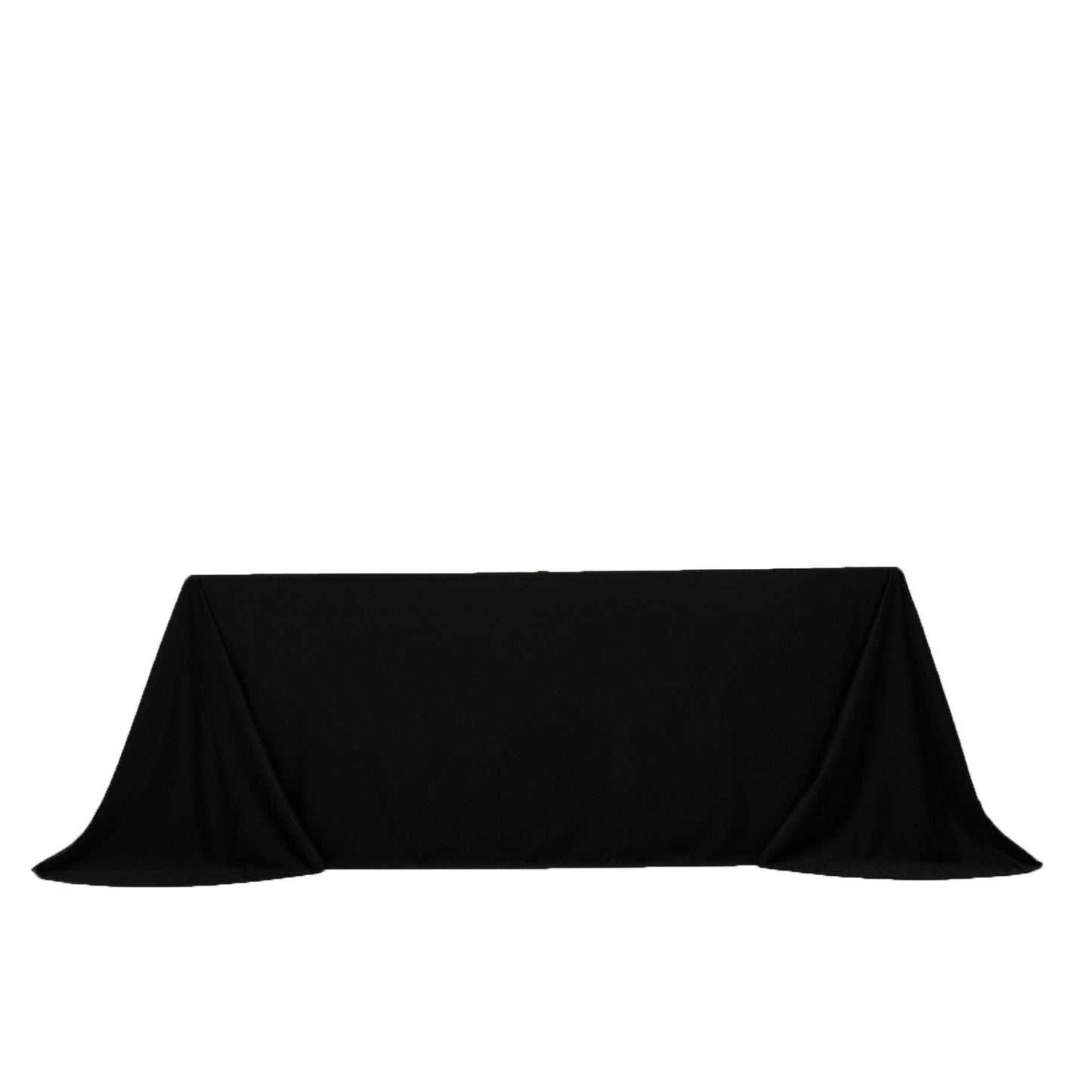 Scuba Rectangular 90"x132" Tablecloth Black with Rounded Corners â€“ Seamless, Wrinkle Free & Stain Resistant Table Cover