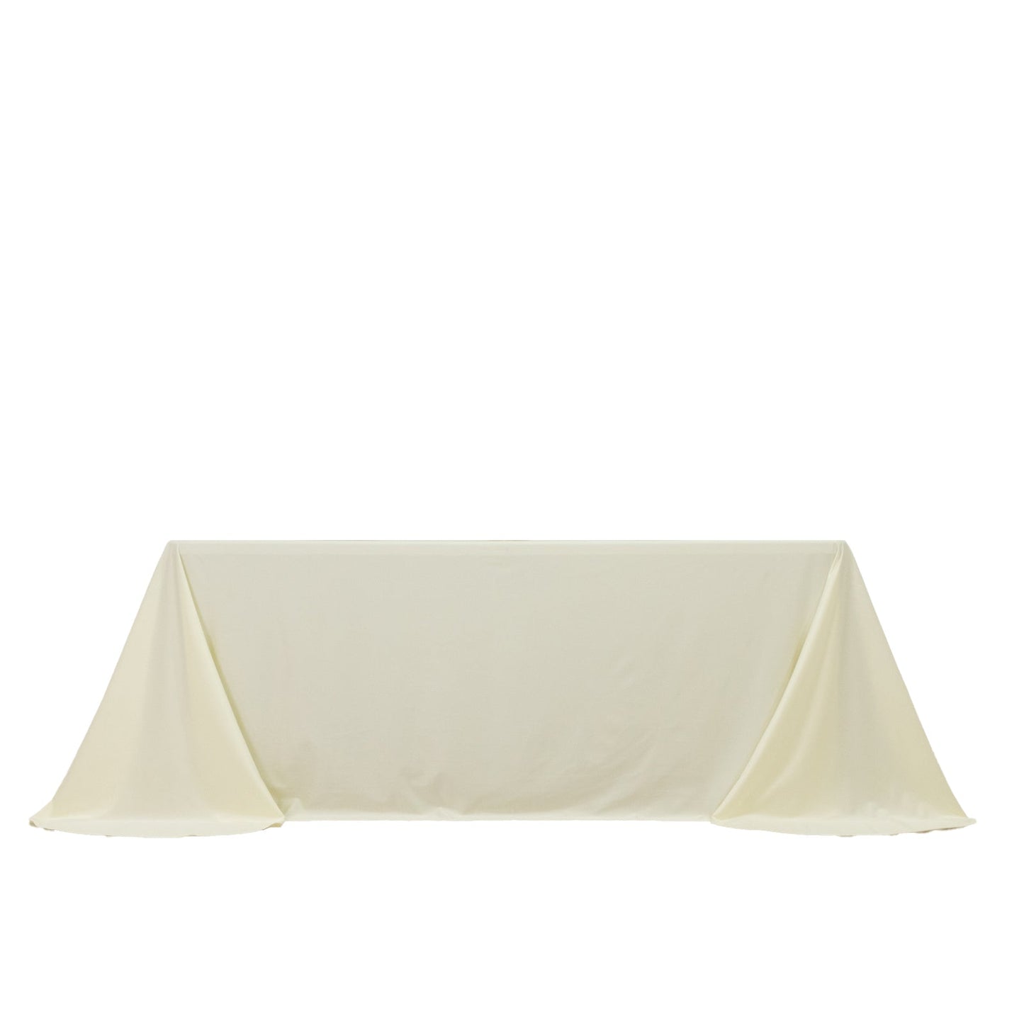 Scuba Rectangular 90"x132" Tablecloth Ivory with Rounded Corners â€“ Seamless, Wrinkle Free & Stain Resistant Table Cover