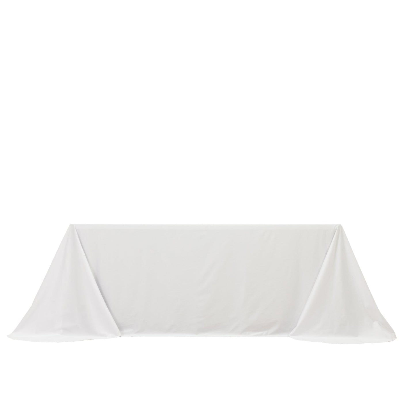 Scuba Rectangular 90"x132" Tablecloth White with Rounded Corners â€“ Seamless, Wrinkle Free & Stain Resistant Table Cover