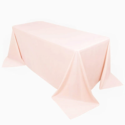 Scuba Rectangular 90"x132" Tablecloth Blush - Wrinkle Free, Stain Resistant & Seamless Table Cover