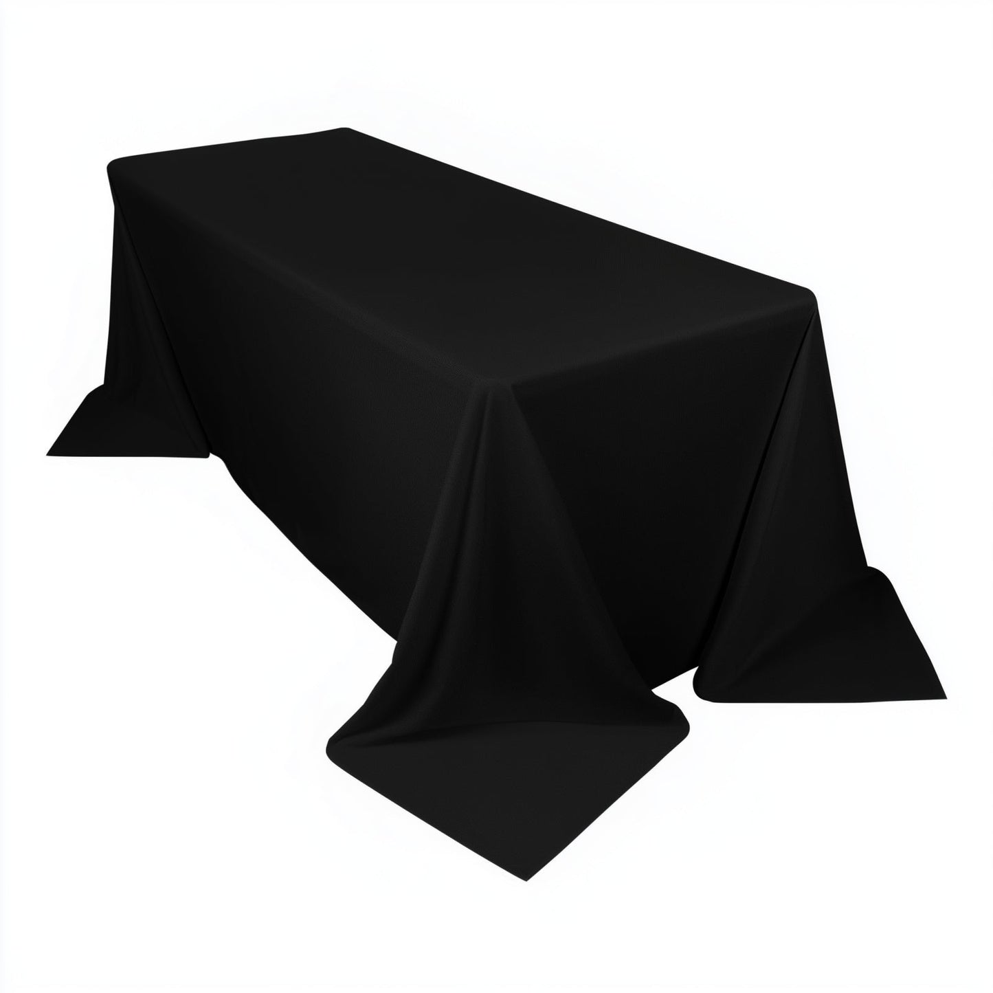 Scuba Rectangular 90"x132" Tablecloth Black - Wrinkle Free, Stain Resistant & Seamless Table Cover for Weddings and Parties