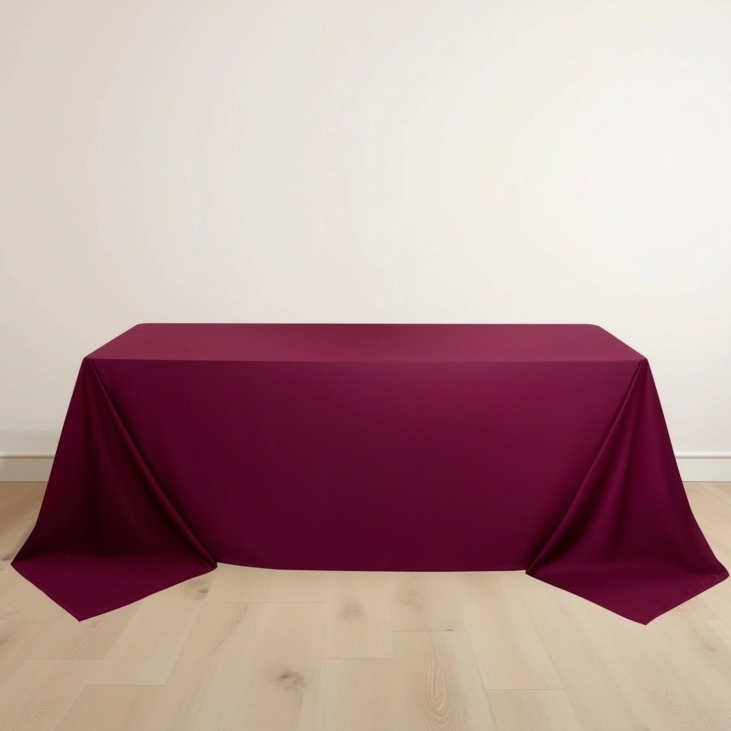 Scuba Rectangular 90"x132" Tablecloth Burgundy - Wrinkle Free, Stain Resistant & Seamless Table Cover
