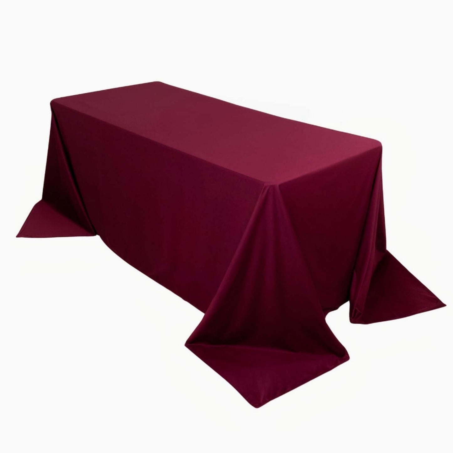 Scuba Rectangular 90"x132" Tablecloth Burgundy - Wrinkle Free, Stain Resistant & Seamless Table Cover