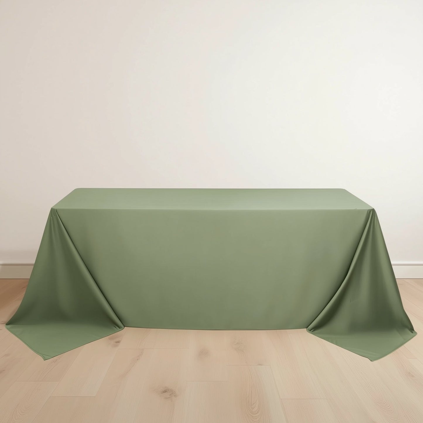 Scuba Rectangular 90"x132" Tablecloth Dusty Sage Green - Wrinkle Free, Stain Resistant & Seamless Table Cover