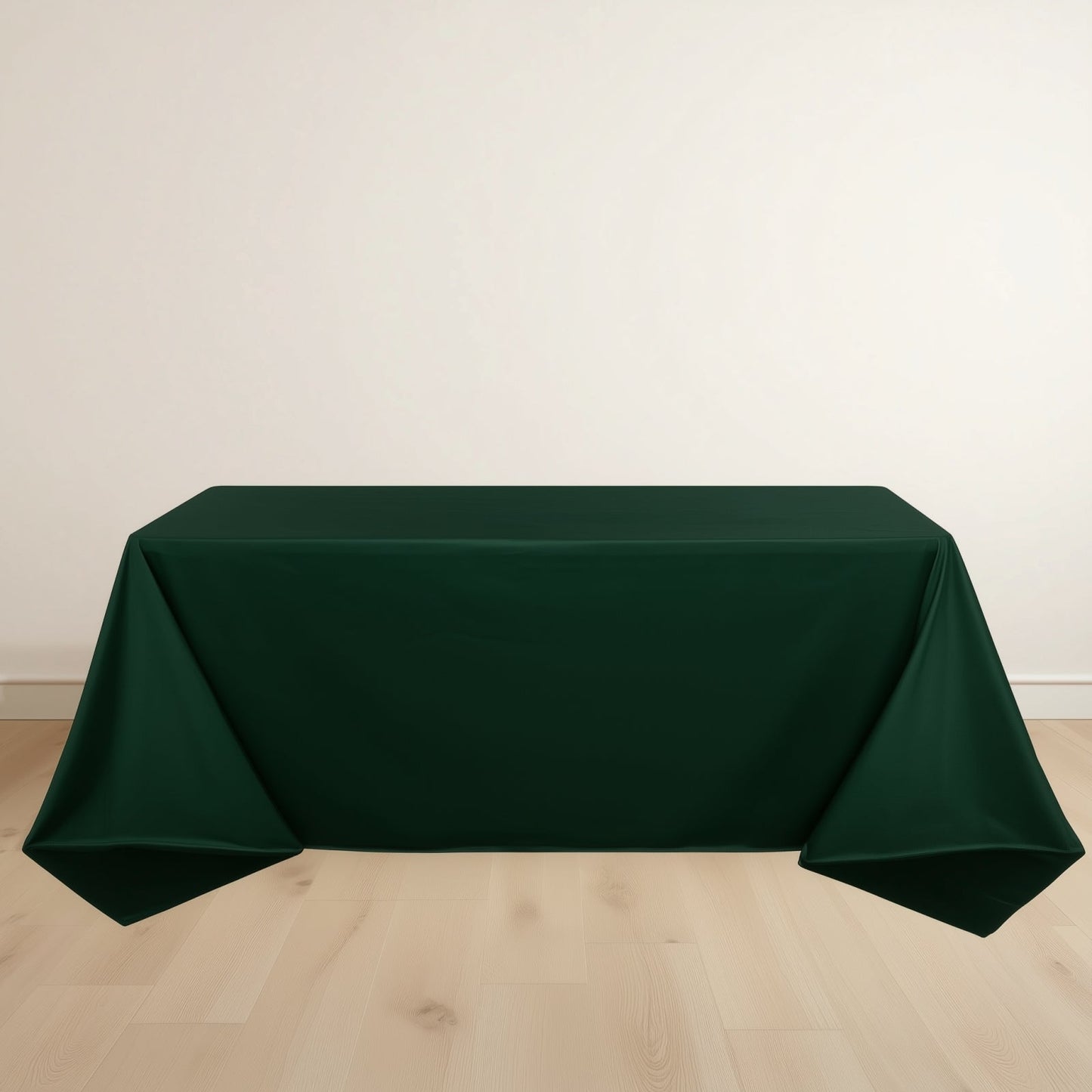 Scuba Rectangular 90"x132" Tablecloth Hunter Emerald Green - Wrinkle Free, Stain Resistant & Seamless Table Cover