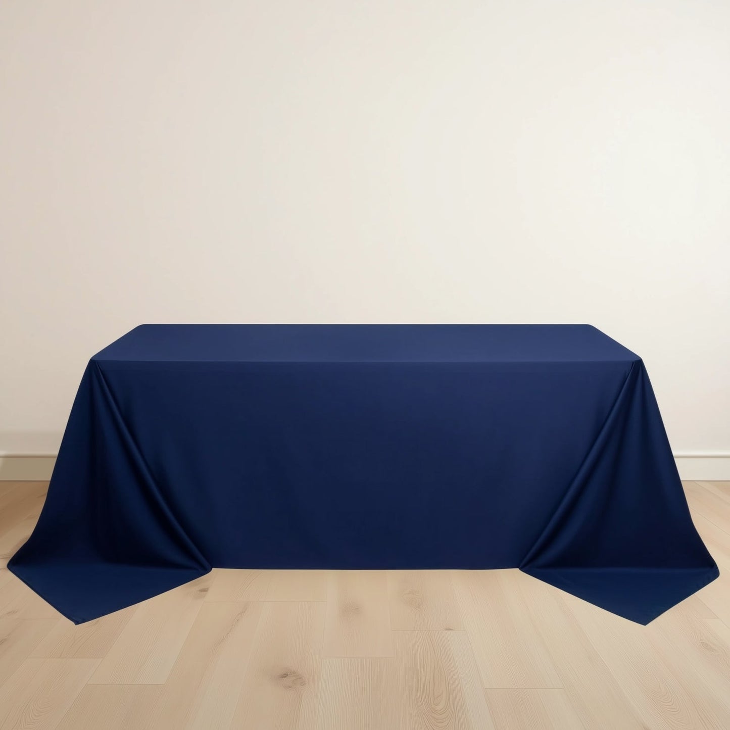 Scuba Rectangular 90"x132" Tablecloth Navy Blue - Wrinkle Free, Stain Resistant & Seamless Table Cover