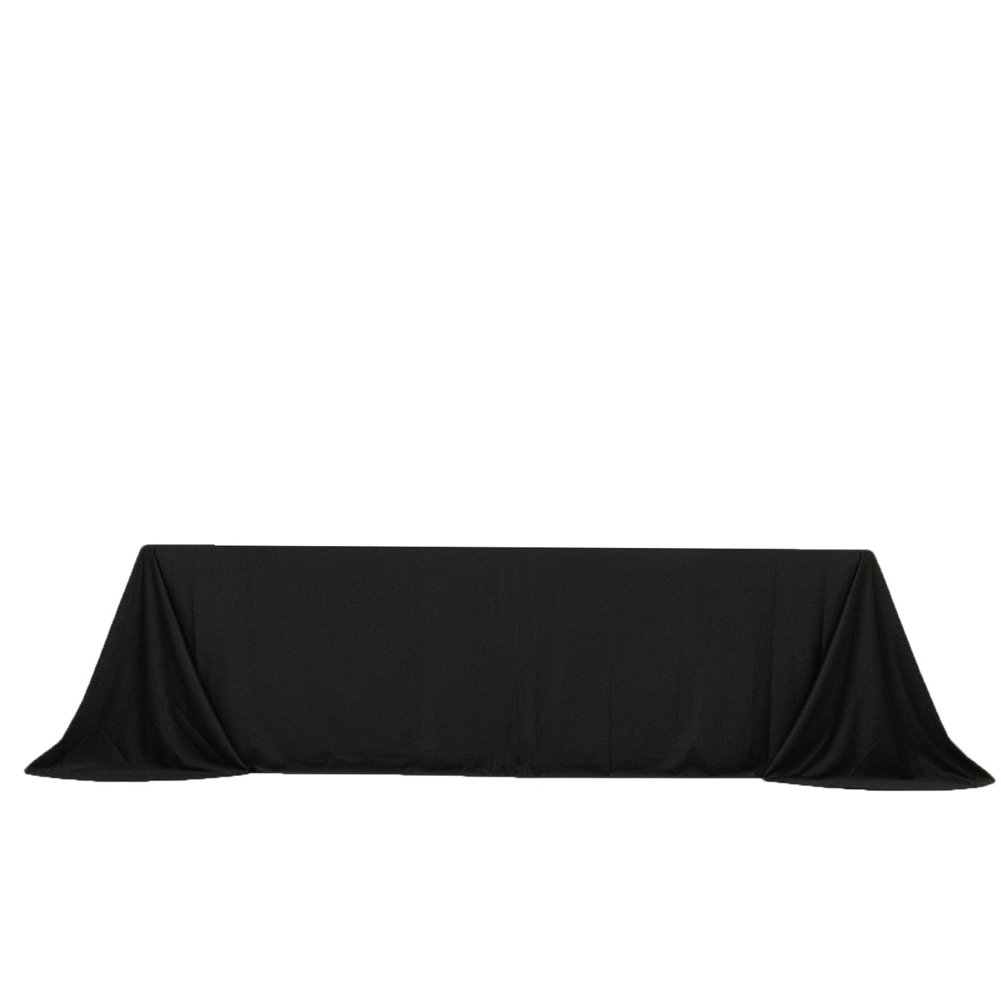 Scuba Rectangular 90"x156" Tablecloth Black with Rounded Corners â€“ Seamless, Wrinkle Free & Stain Resistant Table Cover