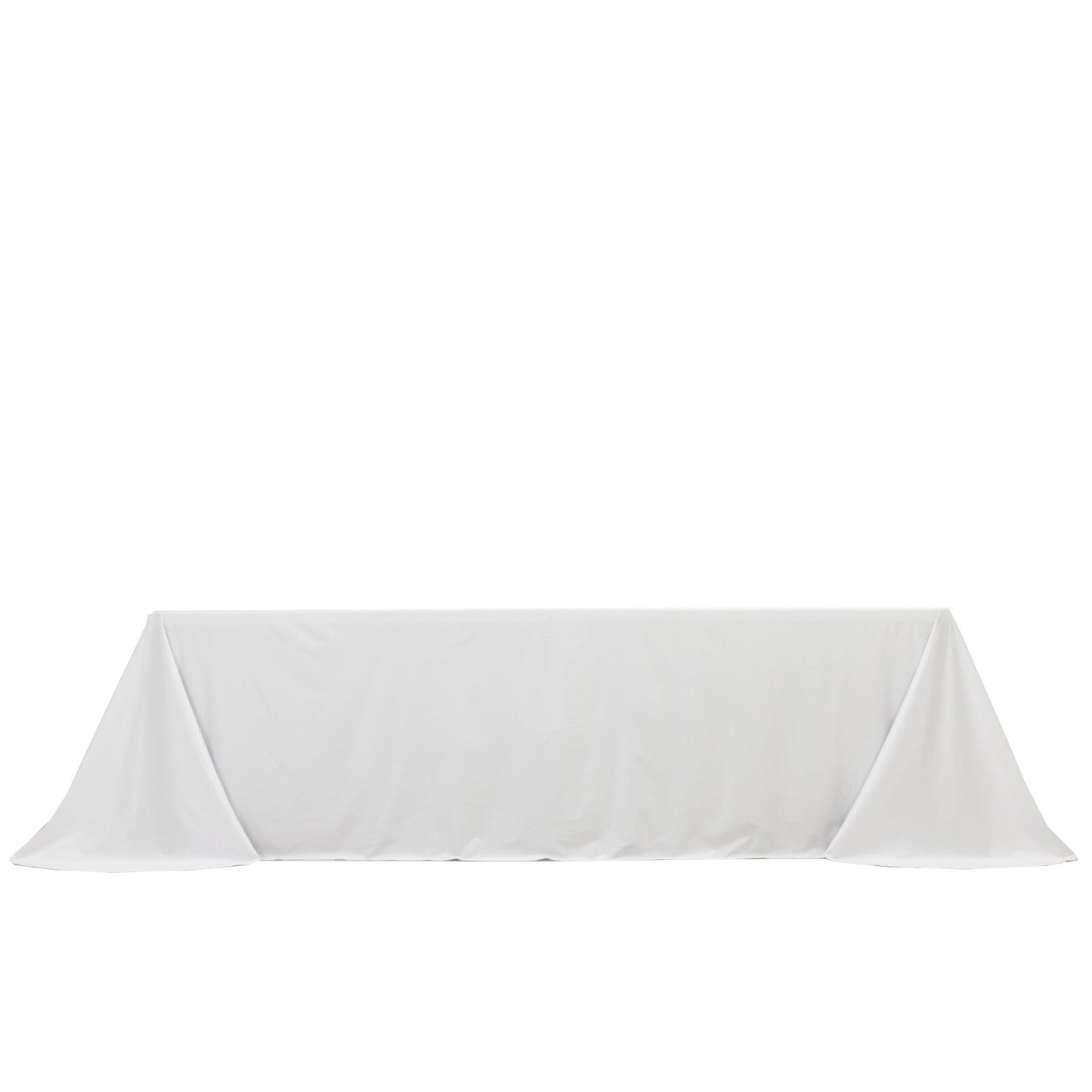 Scuba Rectangular 90"x156" Tablecloth White with Rounded Corners â€“ Seamless, Wrinkle Free & Stain Resistant Table Cover
