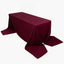 Scuba Rectangular 90"x156" Tablecloth Burgundy - Wrinkle Free, Stain Resistant & Seamless Table Cover
