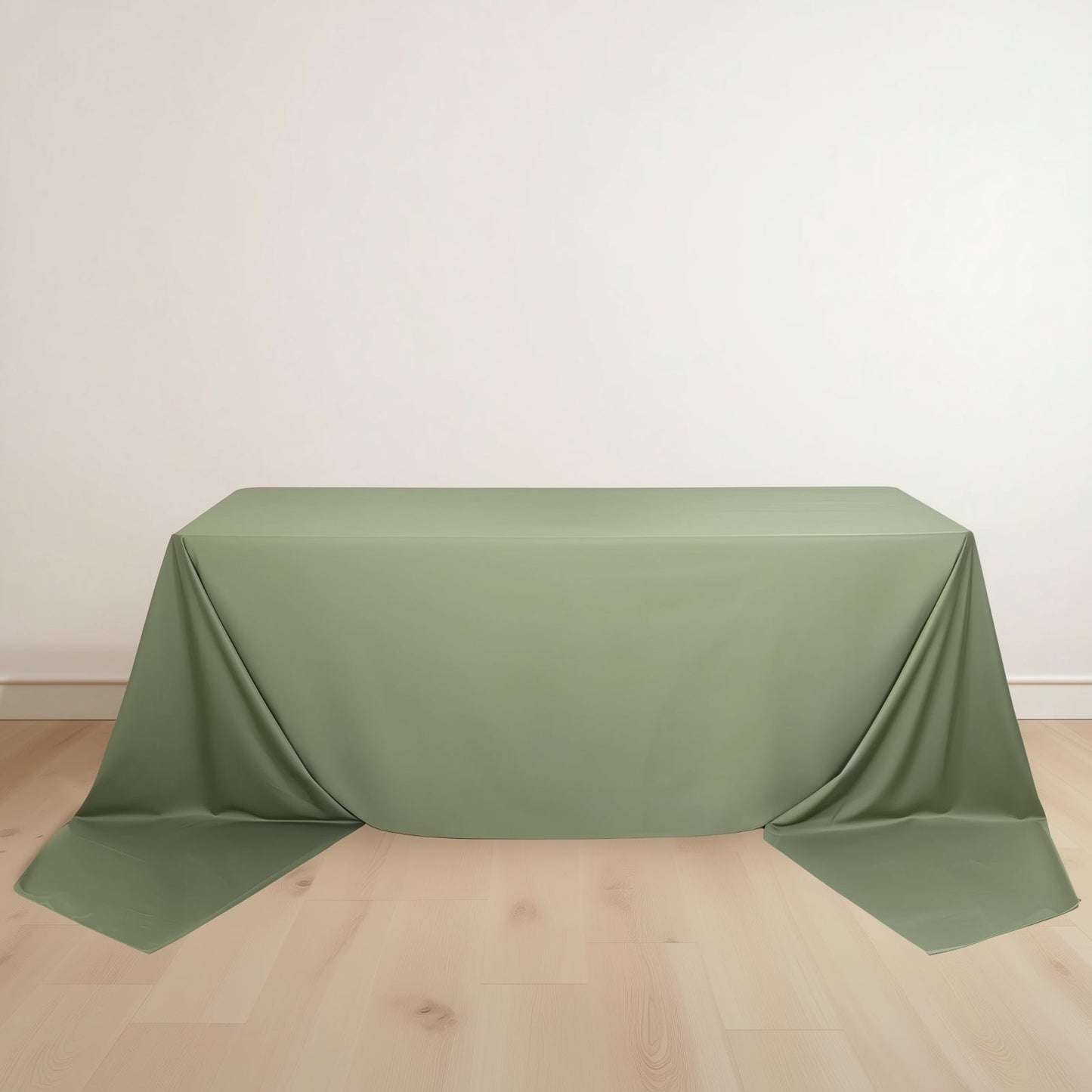Scuba Rectangular 90"x156" Tablecloth Dusty Sage Green - Wrinkle Free, Stain Resistant & Seamless Table Cover