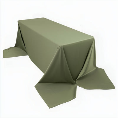 Scuba Rectangular 90"x156" Tablecloth Dusty Sage Green - Wrinkle Free, Stain Resistant & Seamless Table Cover