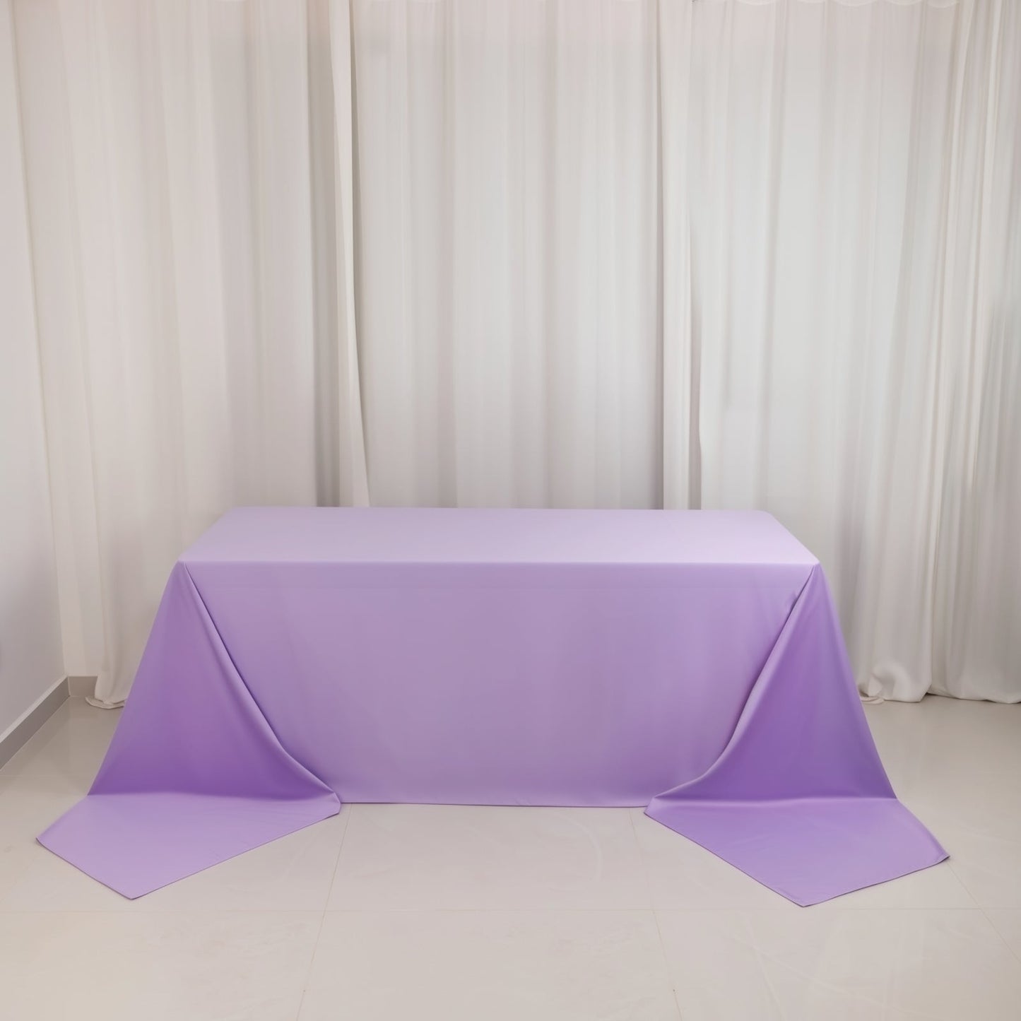 Scuba Rectangular 90"x156" Tablecloth Lavender Lilac - Wrinkle Free, Stain Resistant & Seamless Table Cover