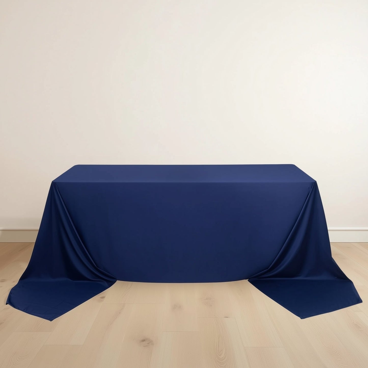 Scuba Rectangular 90"x156" Tablecloth Navy Blue - Wrinkle Free, Stain Resistant & Seamless Table Cover