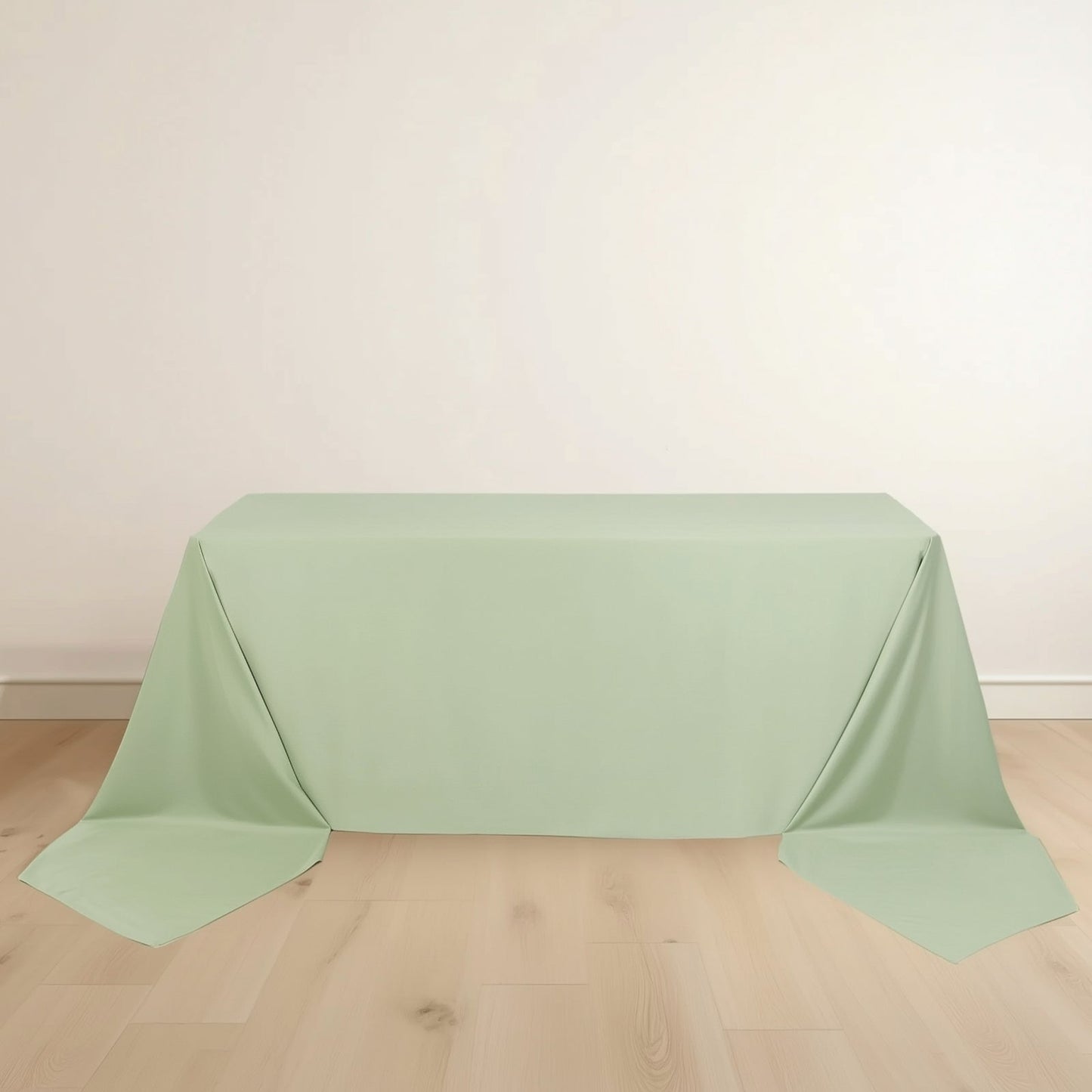 Scuba Rectangular 90"x156" Tablecloth Sage Green - Wrinkle Free, Stain Resistant & Seamless Table Cover