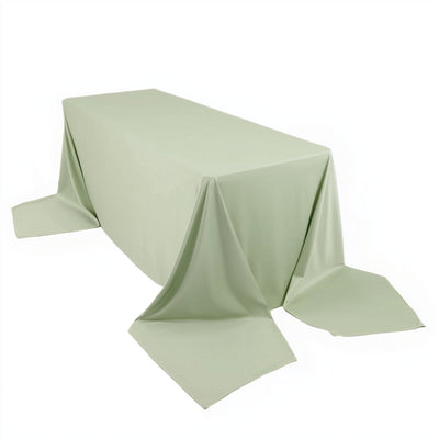 Scuba Rectangular 90"x156" Tablecloth Sage Green - Wrinkle Free, Stain Resistant & Seamless Table Cover