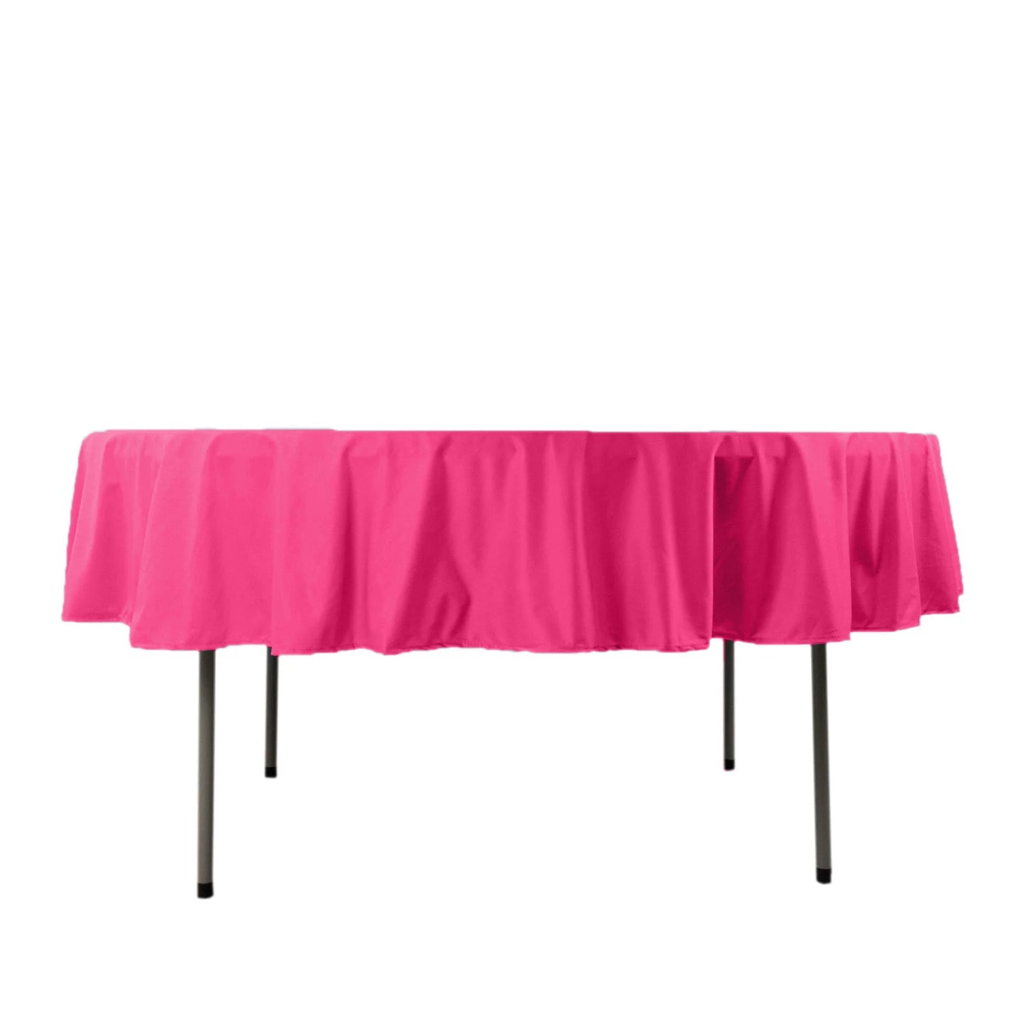 Scuba Round 90" Tablecloth Fuchsia - Wrinkle Free & Stain Resistant Table Cover
