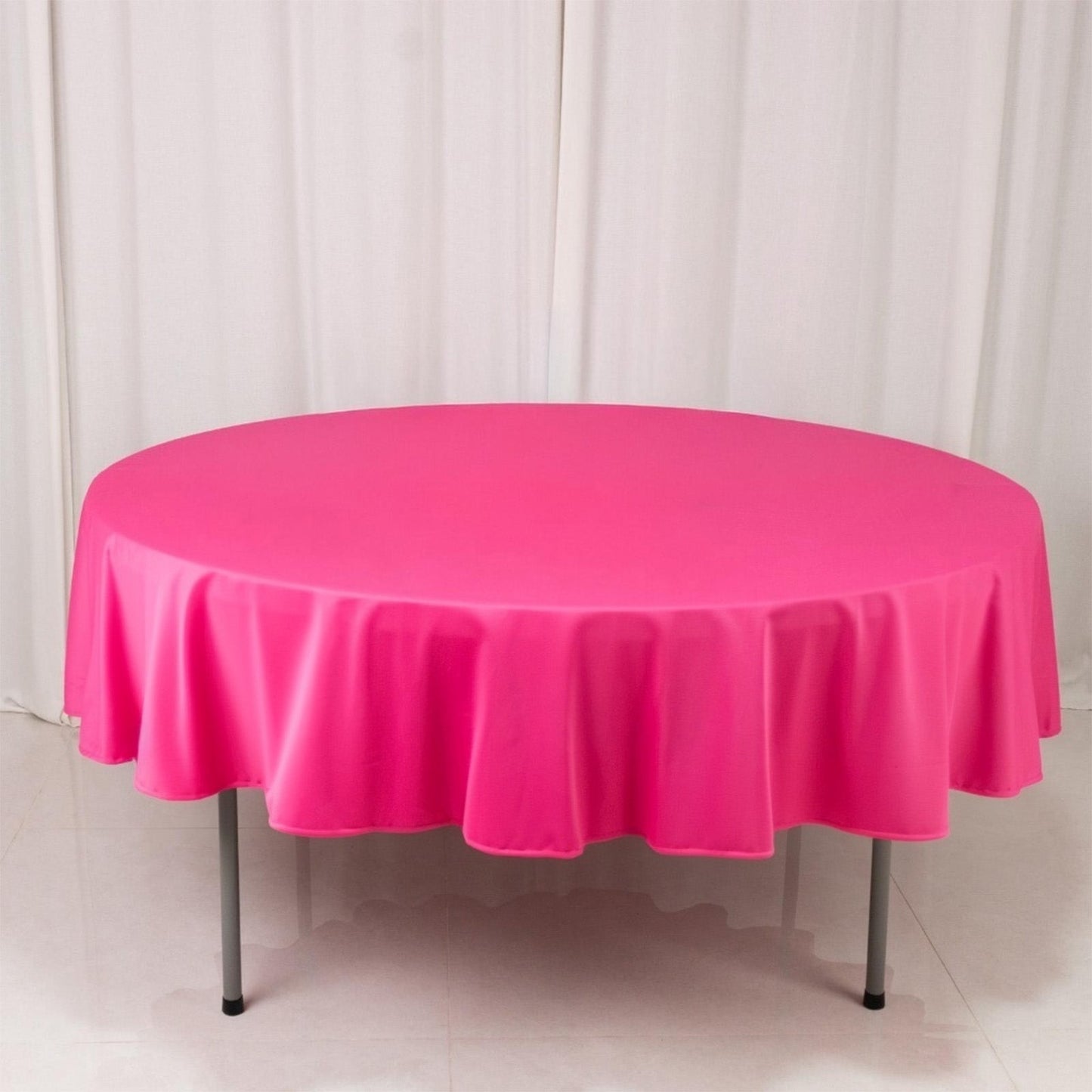 Scuba Round 90" Tablecloth Fuchsia - Wrinkle Free & Stain Resistant Table Cover