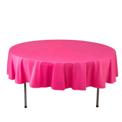 Scuba Round 90" Tablecloth Fuchsia - Wrinkle Free & Stain Resistant Table Cover