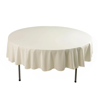 Scuba Round 90" Tablecloth Ivory - Wrinkle Free & Stain Resistant Table Cover