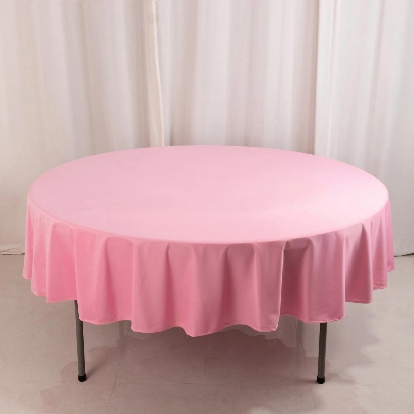 Scuba Round 90" Tablecloth Pink - Wrinkle Free & Stain Resistant Table Cover