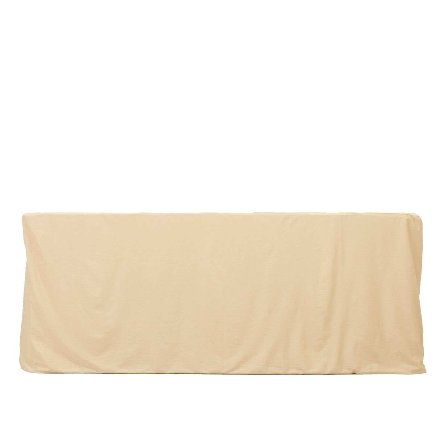 6ft Scuba Rectangular Fitted Tablecloth Beige â€“ Wrinkle-Free, Stain Resistant