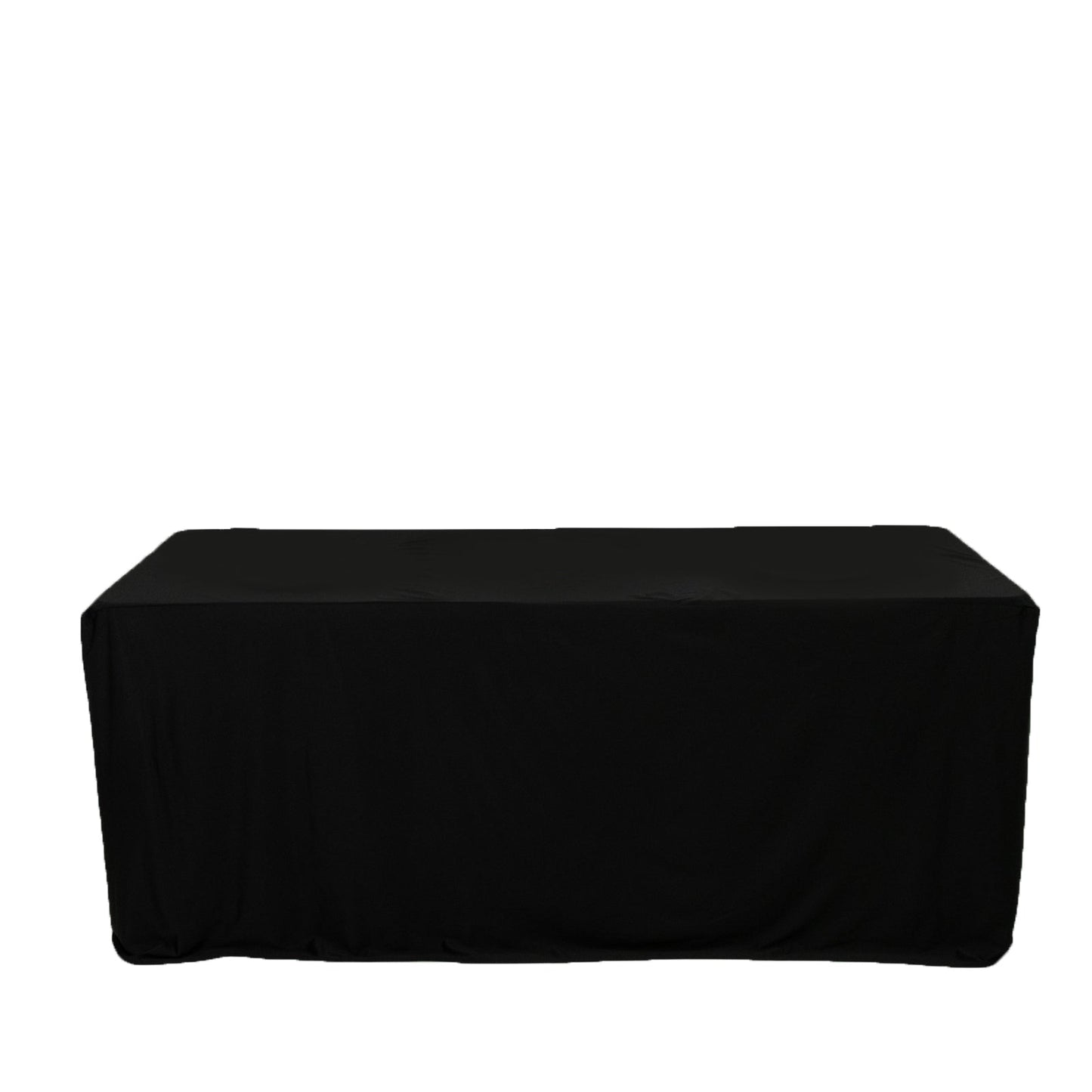 6ft Scuba Rectangular Fitted Tablecloth Black â€“ Wrinkle-Free, Stain Resistant