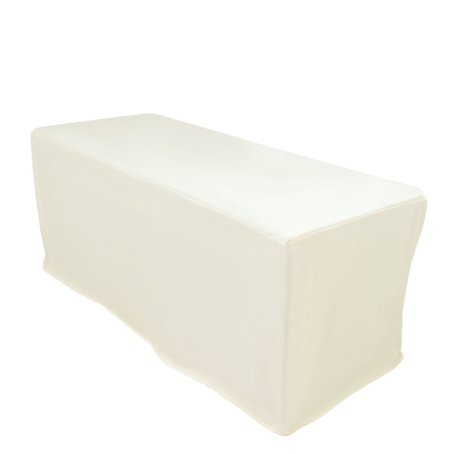 6ft Scuba Rectangular Fitted Tablecloth Ivory â€“ Wrinkle-Free, Stain Resistant