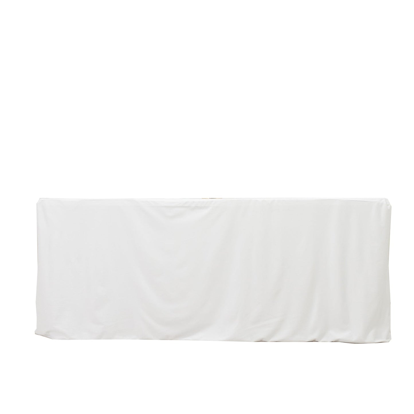 6ft Scuba Rectangular Fitted Tablecloth White â€“ Wrinkle-Free, Stain Resistant