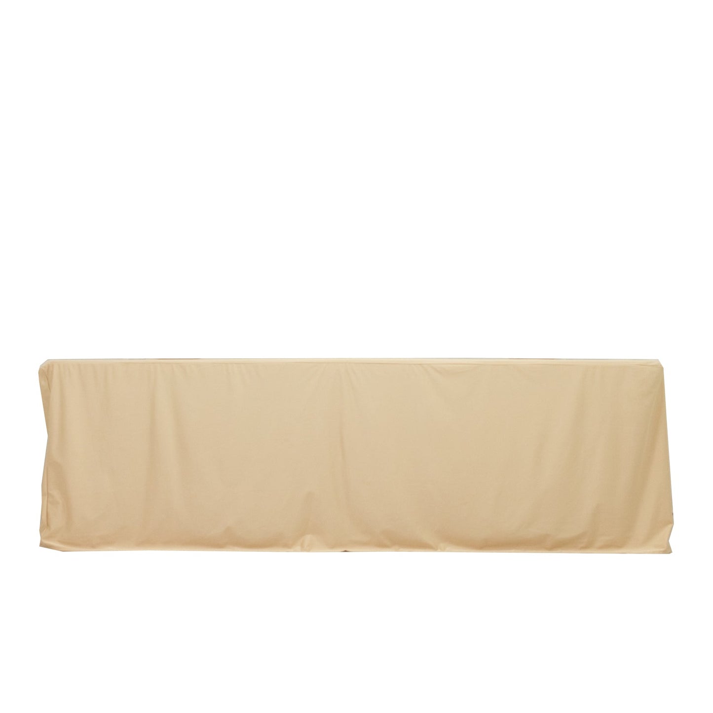 8ft Scuba Rectangular Fitted Tablecloth Beige â€“ Wrinkle-Free, Stain Resistant