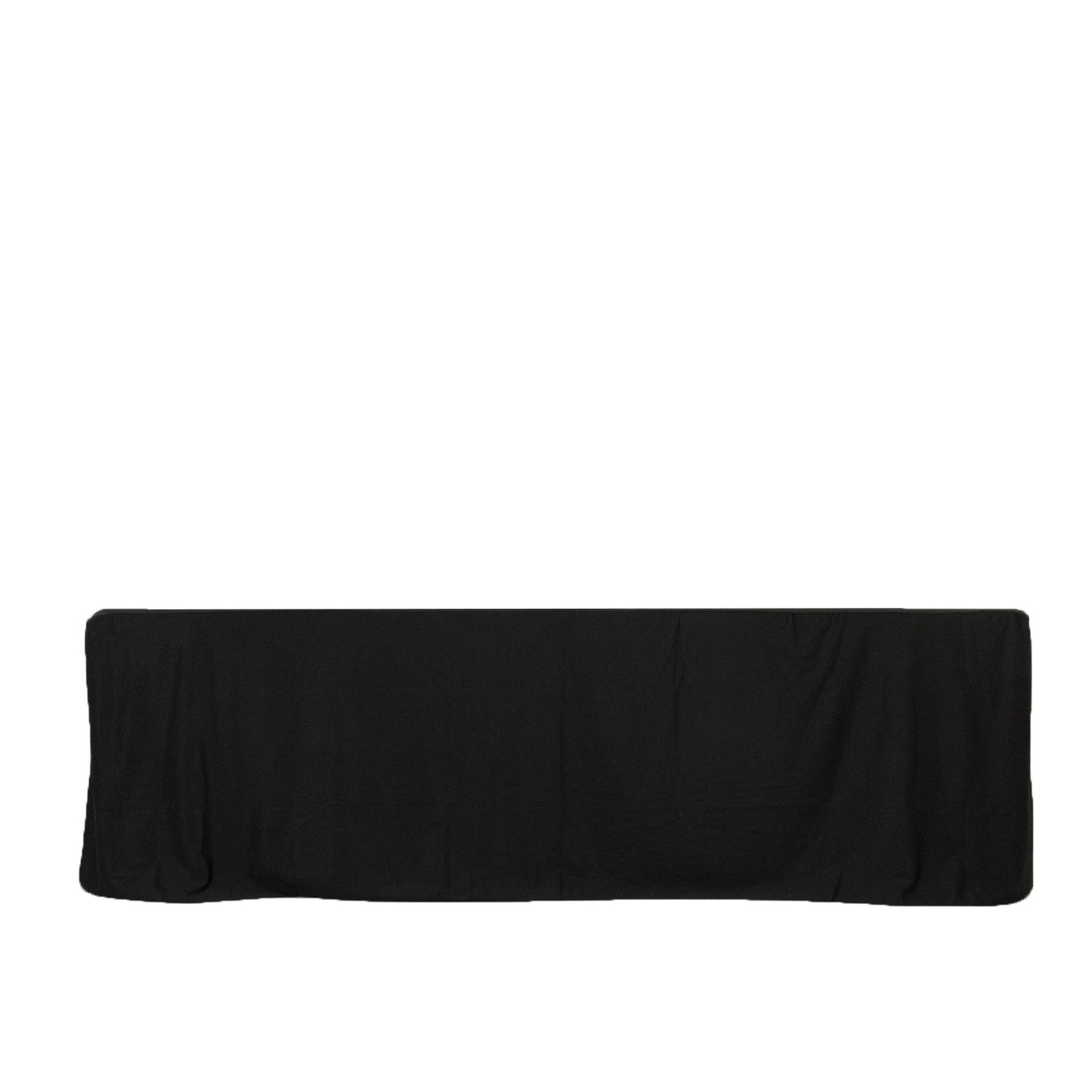 8ft Scuba Rectangular Fitted Tablecloth Black â€“ Wrinkle-Free, Stain Resistant