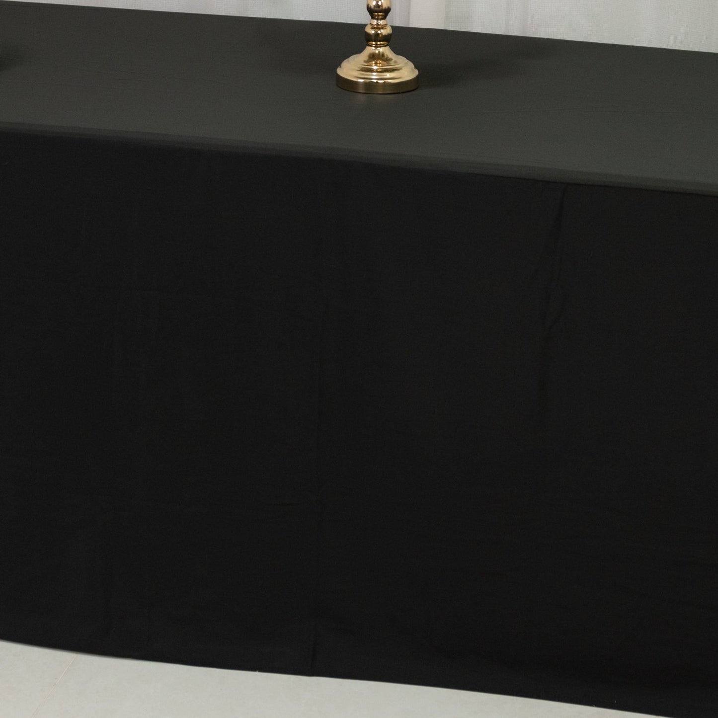 8ft Scuba Rectangular Fitted Tablecloth Black â€“ Wrinkle-Free, Stain Resistant