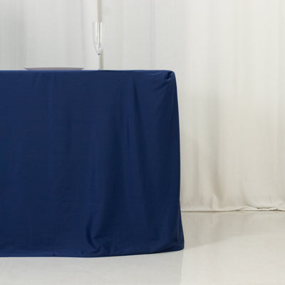 8ft Scuba Rectangular Fitted Tablecloth Navy Blue â€“ Wrinkle-Free, Stain Resistant