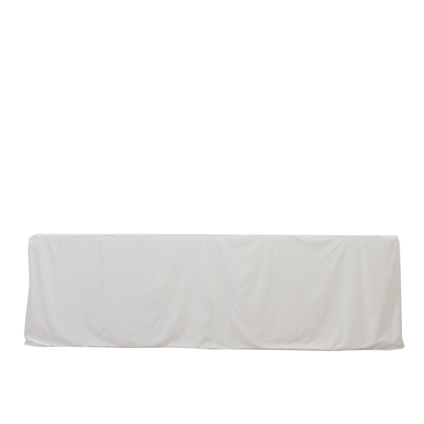 8ft Scuba Rectangular Fitted Tablecloth White â€“ Wrinkle-Free, Stain Resistant